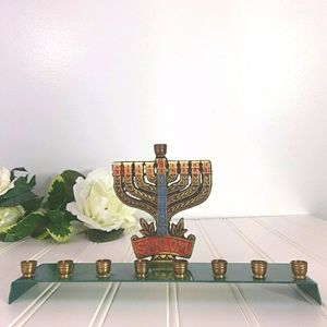 LOVELY MENORAH, Vintage, Sweet Old World Looking, perfectly imperfect, some wear